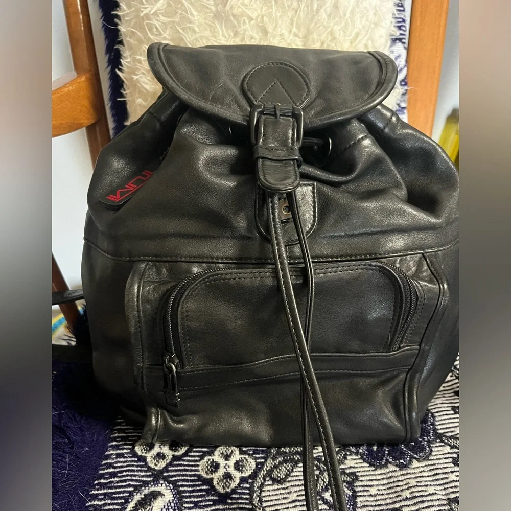 Vintage 90’s Tumi drawstring leather mini backpack